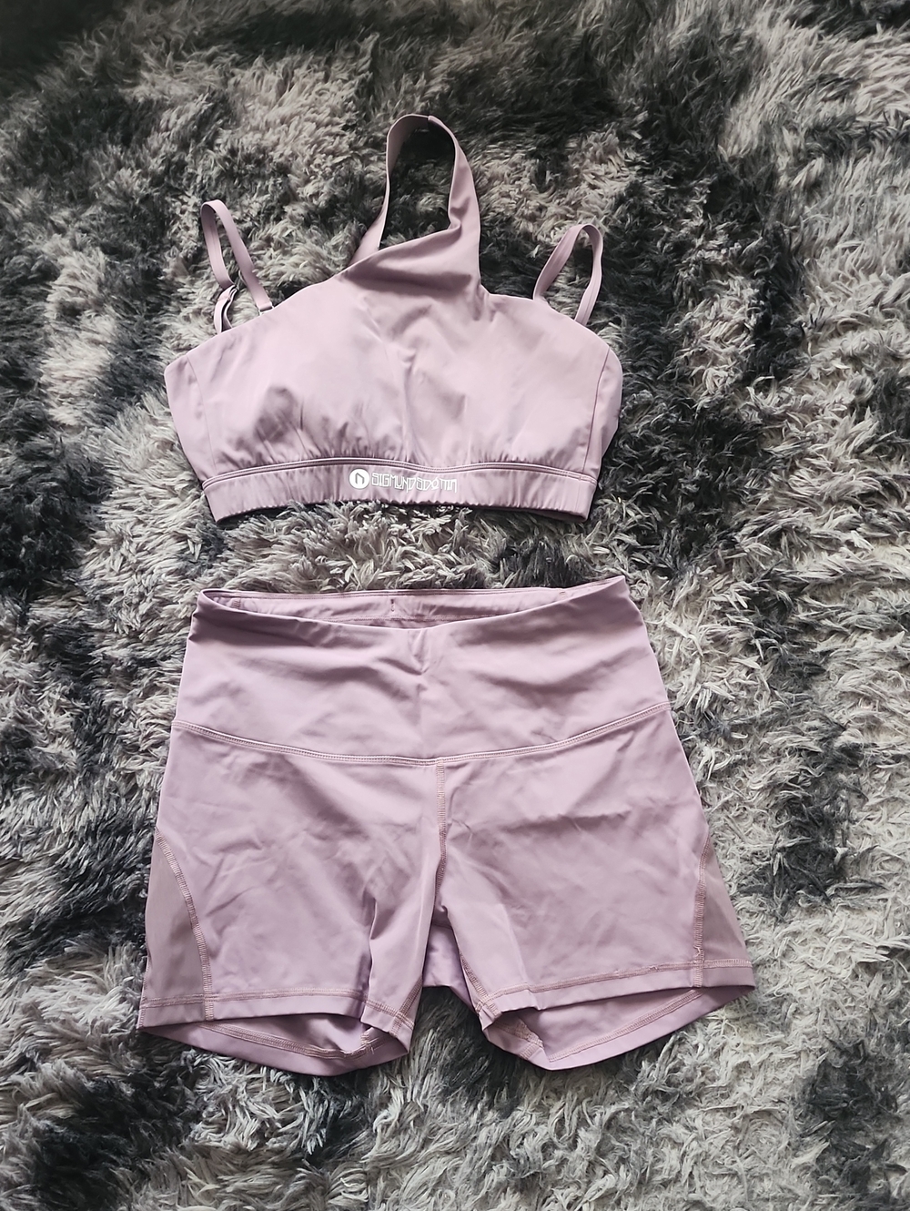 Sigmundsdottir Lilac Athletic Bra and Shorts Set Medium